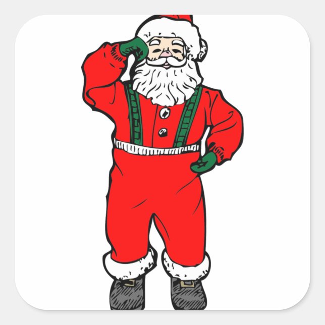 Adesivo Quadrado Stickers Christmas santa claus (Frente)