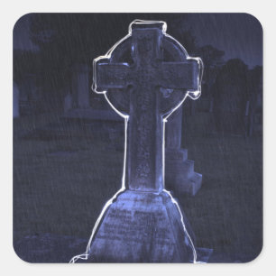Adesivo Quadrado Stickers Cross Gravestone