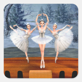 Adesivo Quadrado Stickers da Terra da Neve Dançando Ballerinas