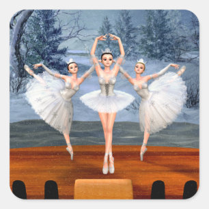 Adesivo Quadrado Stickers da Terra da Neve Dançando Ballerinas