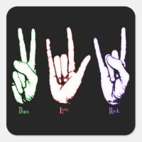 Stickers de linguagem de sinais do Peace Love