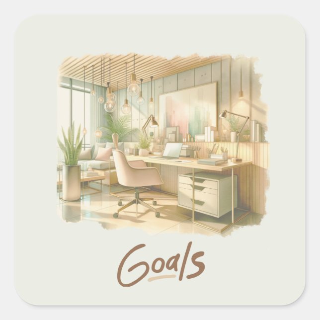 Adesivo Quadrado Stickers de meta para motivação (Frente)