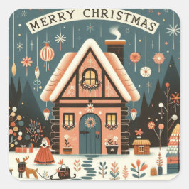 Adesivo Quadrado Stickers de Noël