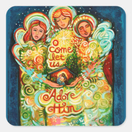 Adesivo Quadrado Stickers do Natal Angel Holiday