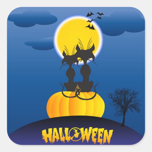 Adesivo Quadrado Stickers Halloween (Frente)