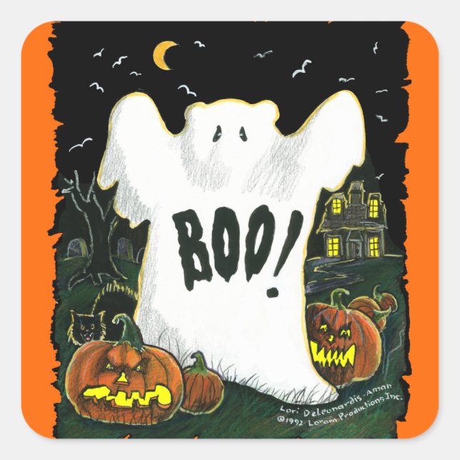 Adesivo Quadrado Stickers Halloween (Frente)