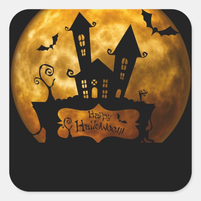 Adesivo Quadrado Stickers Halloween (Frente)