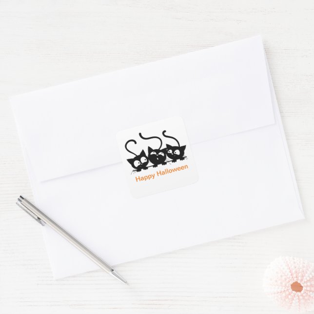 Adesivo Quadrado Stickers Halloween (Envelope)