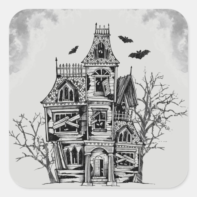 Adesivo Quadrado Stickers Halloween (Frente)