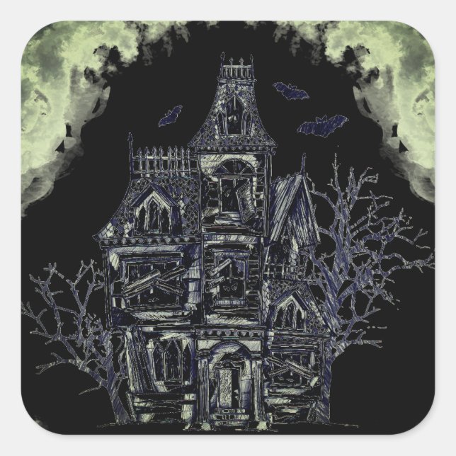 Adesivo Quadrado Stickers Halloween (Frente)