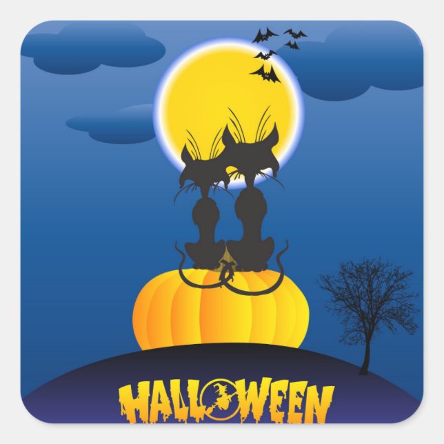 Adesivo Quadrado Stickers Halloween (Frente)