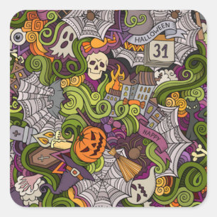 Adesivo Quadrado Stickers Halloween