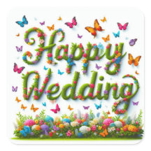 Stickers Happy Weding