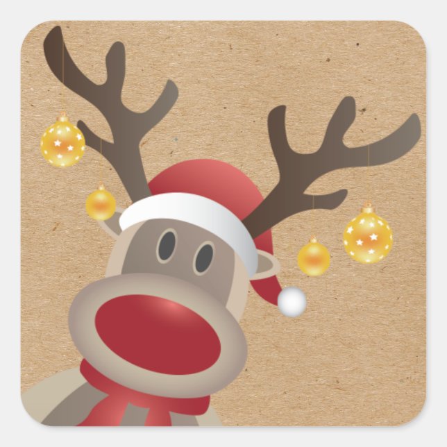 Adesivo Quadrado Stickers Holiday - Rudolph Rudolph the Red Nosed R (Frente)