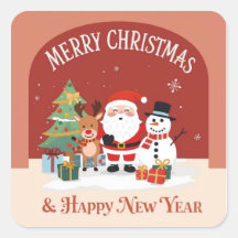 Stickers: Merry Christmas & Happy New Year