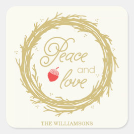 Adesivo Quadrado Stickers Personalizados de Férias Peace and Love