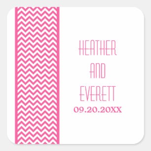 Adesivo Quadrado Stickers Pink Chevron Border