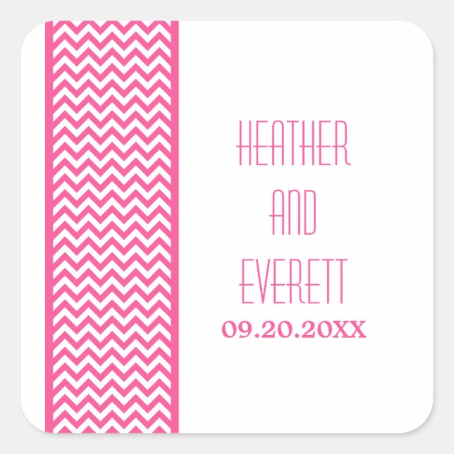 Adesivo Quadrado Stickers Pink Chevron Border (Frente)