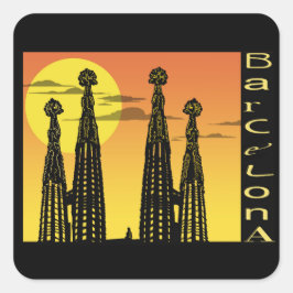 Adesivo Quadrado Stickers Quadrados de Barcelona