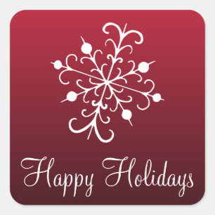 Adesivo Quadrado Stickers Red Snowflake