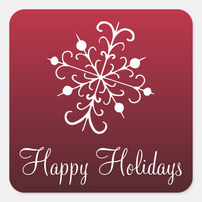 Adesivo Quadrado Stickers Red Snowflake (Frente)