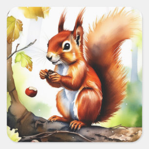 Adesivo Quadrado Stickers Red Squirrel