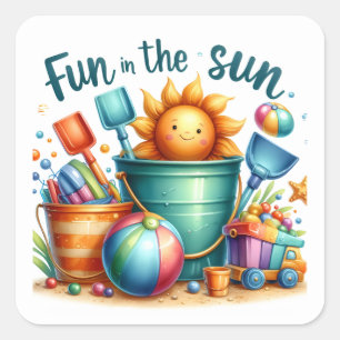 Adesivo Quadrado Stickers Summer Beach