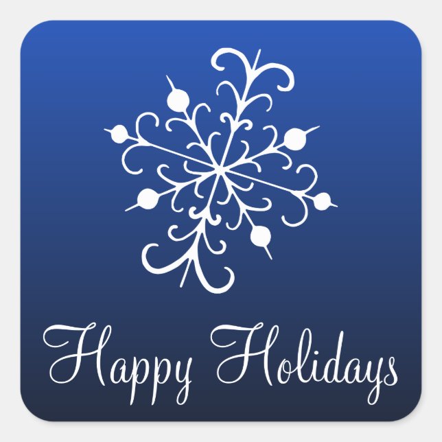 Adesivo Quadrado Sticks Blue Snowflakers (Frente)