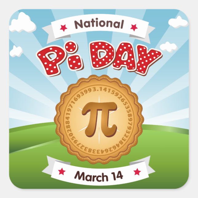 Adesivo Quadrado Sticks Pi Day (Frente)