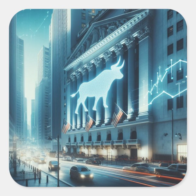 Adesivo Quadrado Stock Trading Sticker (Frente)