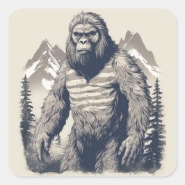 Adesivo Quadrado Stoic Bigfoot: Patriótico Minimalista
