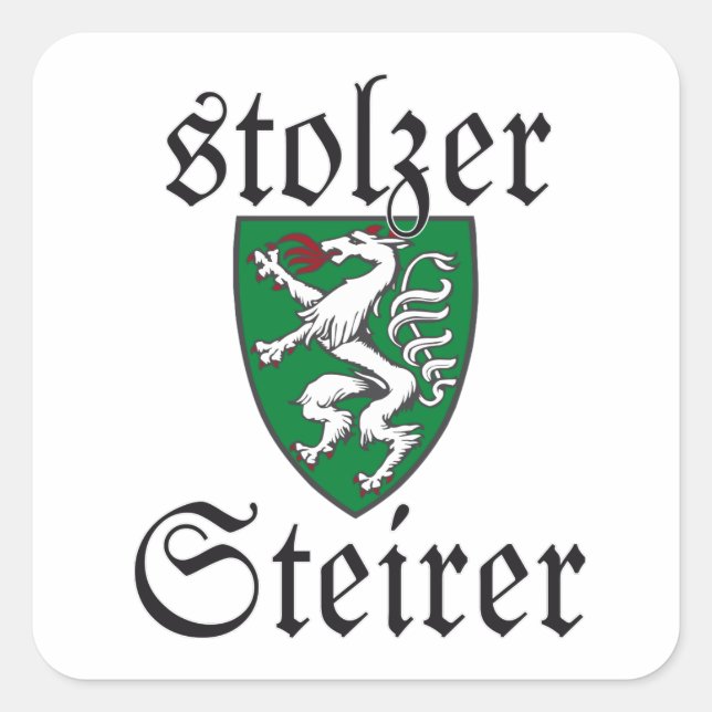 Adesivo Quadrado Stolzer Steirer Steiermark Österreich Wappen (Frente)