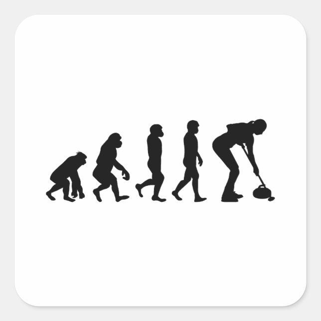 Adesivo Quadrado Stone Curling Winter Ice Sport Curler Evolution (Frente)