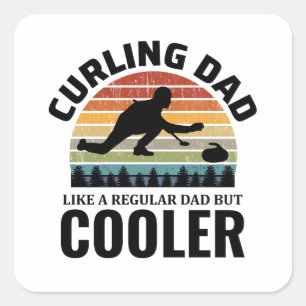 Adesivo Quadrado Stone Curling Winter Ice Sport Curler Pai
