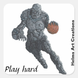 Adesivo Quadrado Stone Golem Basball Sports Fantasy Art Stickers