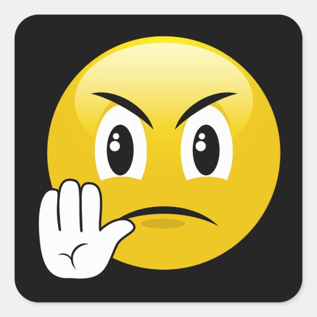 Adesivo Quadrado Stop Hands Emoji (Frente)