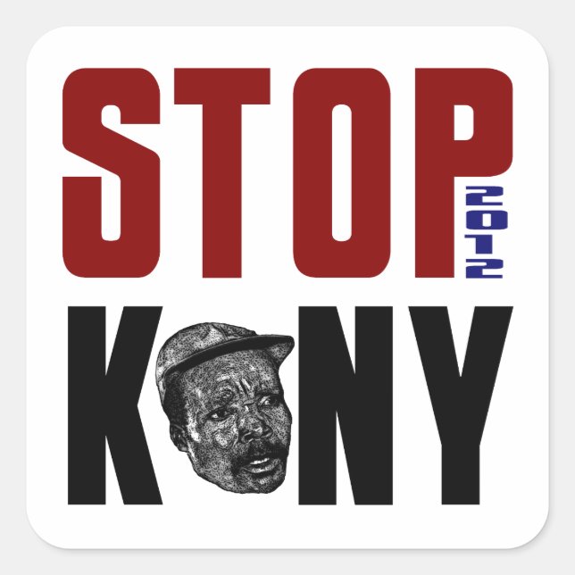Adesivo Quadrado Stop Kony 2012 (Frente)