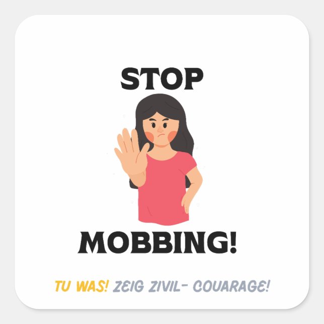 ADESIVO QUADRADO STOP MOBBING ! (Frente)