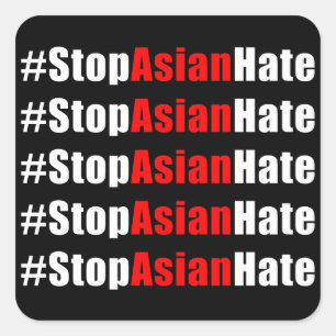 Adesivo Quadrado #StopAsianHate