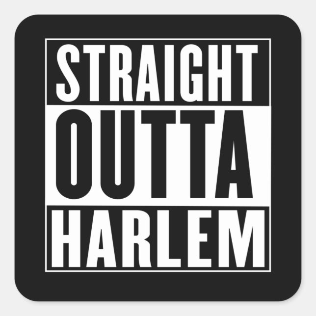 Adesivo Quadrado Straight Outta Harlem (Frente)