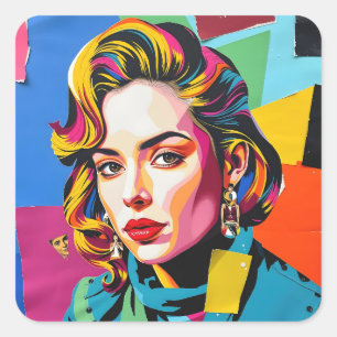 Adesivo Quadrado “Strasha” - Colagem Pop Glamuroso Sonho