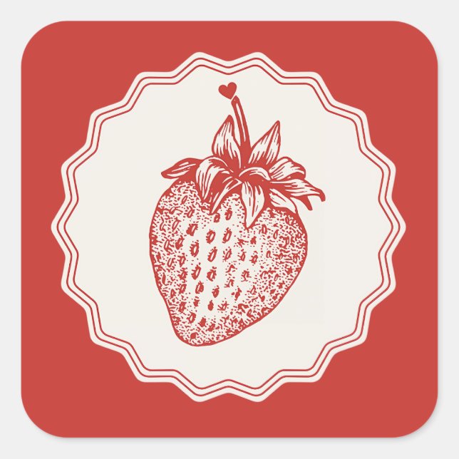 Adesivo Quadrado Strawberry (Frente)