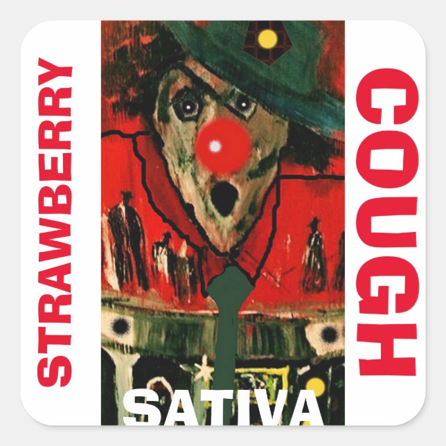 ADESIVO QUADRADO STRAWBERRY COUGH SATIVA (Frente)