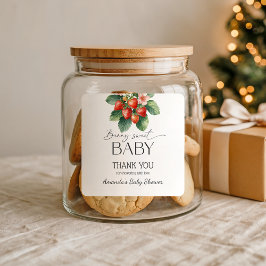 Adesivo Quadrado Strawberry Fresh Market Berry Sweet Baby Shower