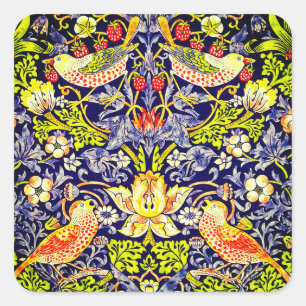 Adesivo Quadrado Strawberry Thef Birds William Morris