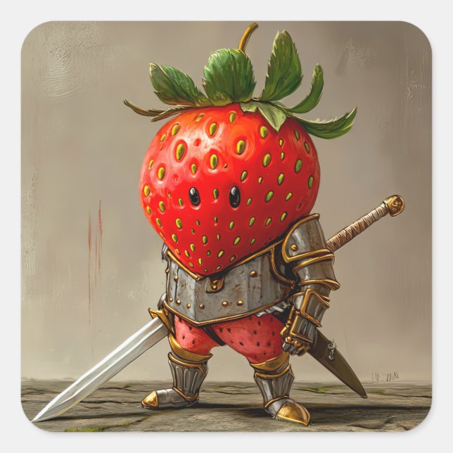 Adesivo Quadrado Strawberry Warrior (Frente)
