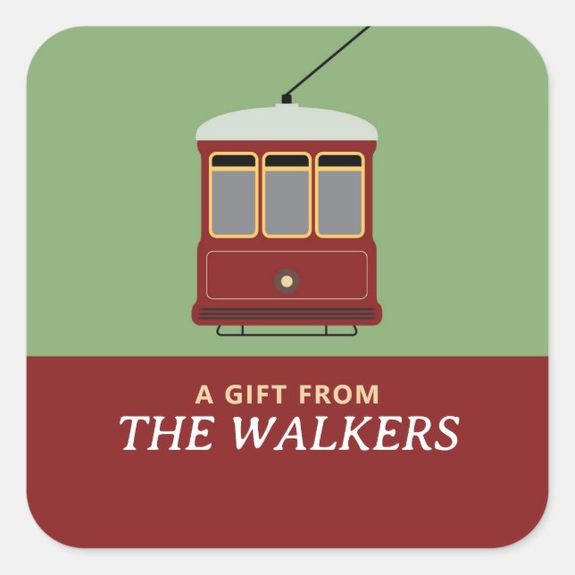 ADESIVO QUADRADO STREETCAR (VERMELHO) (Frente)