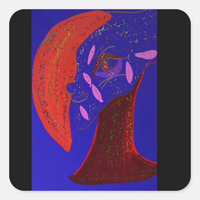 Adesivo Quadrado Strikingly Beautiful Creature Square Stickers (Frente)