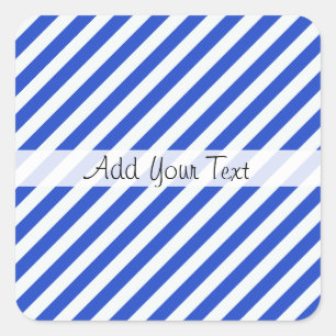 Adesivo Quadrado Stripes de combinação azul real de Shirley Taylo