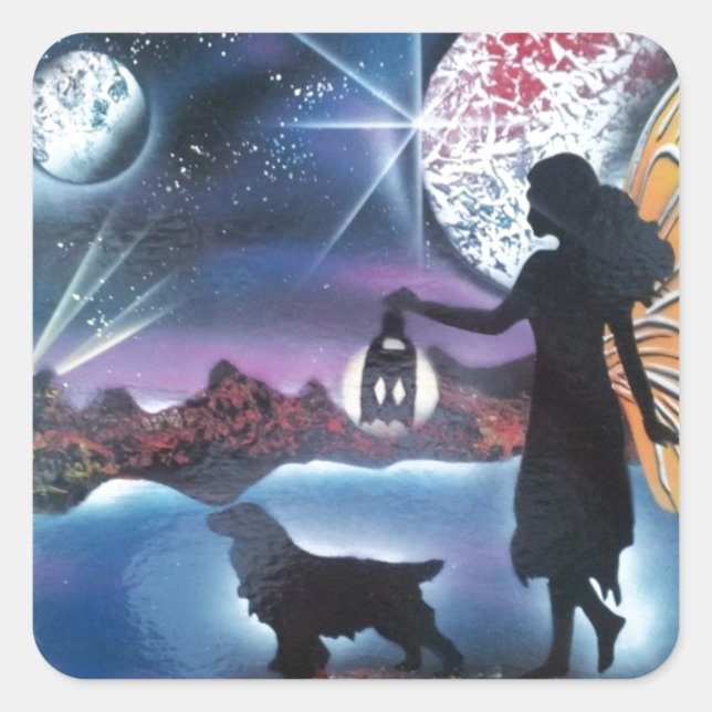 Adesivo Quadrado Stroll da meia-noite (Frente)